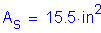 Formula: A subscript s = 15 point 5 inches squared