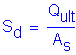 Formula: S subscript d = numerator (Q subscript ult) divided by denominator (A subscript s)