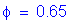 Formula: phi = 0 point 65