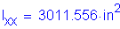 Formula: I subscript xx = 3011 point 556 inches squared