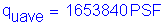 Formula: q subscript uave = 1653840 PSF