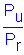 numerator (P subscript u) divided by denominator (P subscript r)