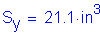 Formula: S subscript y = 21 point 1 inches cubed
