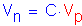 Formula: V subscript n = C times V subscript p