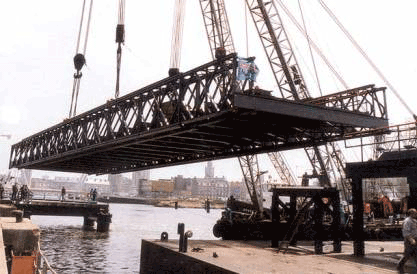 A Picture showing the installation and erection of a Jansen HPB Bridge.