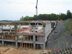 Photo of construction of multi-level parking structure.