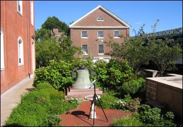 A noise analysis using a sound level meter in the courtyard outside a church sanctuary to establish pre-construction exterior background sound levels.