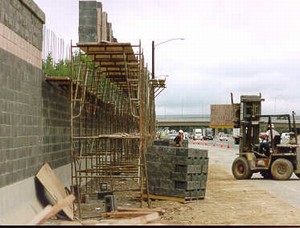 Photo of noise barrier installation