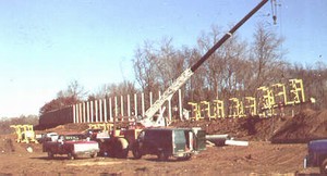 Photo of noise barrier installation