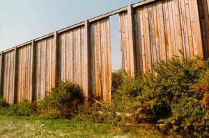 Photo of damamged noise barrier