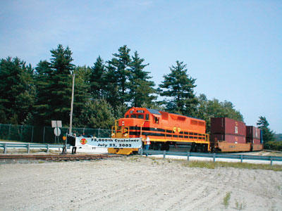Auburn's Intermodal Freight Transfer Facility celebrates its 75,000th container.