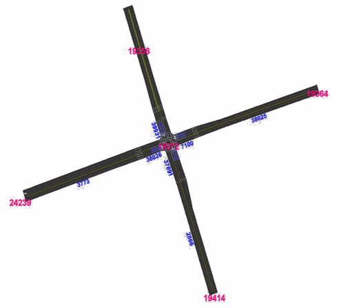 Lane detail for signalized arterial sub-network