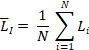 L sub l bar equals 1 divided by N times the summation from i equals 1 to N of L sub i.