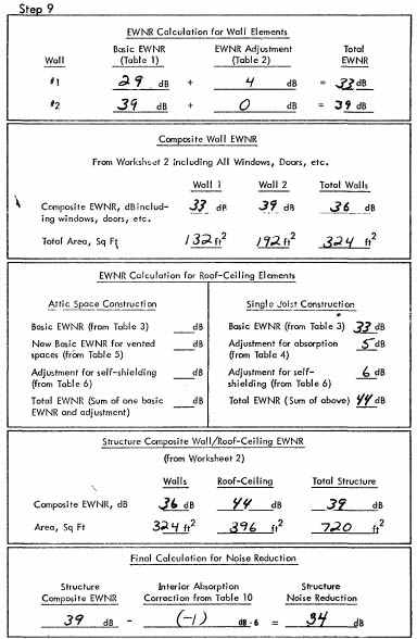 Figure 17. Worksheet No. 1 - Calculation of Building Noise Reduction