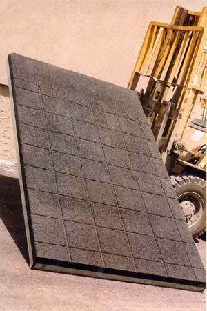 Photo of a recycled rubber noise barrier panel 