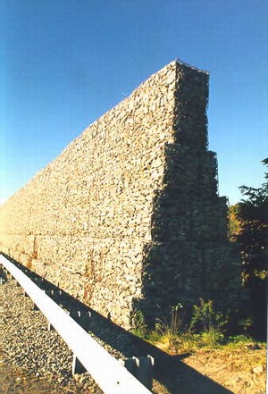 Photo of a stone crib noise barrier