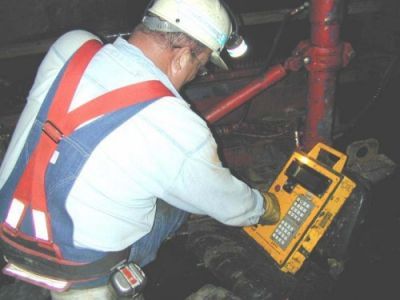 Target Drilling Engineer performing survey of borehole using DDM MECCA unit