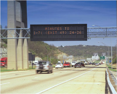 One of the ARTIMIS dynamic message signs