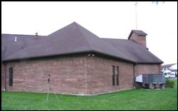 A noise analysis using a sound level meter outside a church is to establish pre-construction background noise levels; the heating ventilation and air conditioning system is included. 
