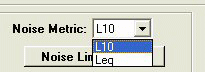 Figure 9. Noise Metric pull-down menu