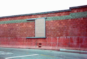 Photo of a noise barrier panel with an access door