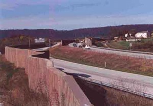 Photo of a 'zig-zag' noise barrier