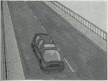 drawing of a van on a bridge