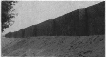 A combination barrier with an exposed aggregate surface treatment. The relatively fine texture is difficult to see at a distance.