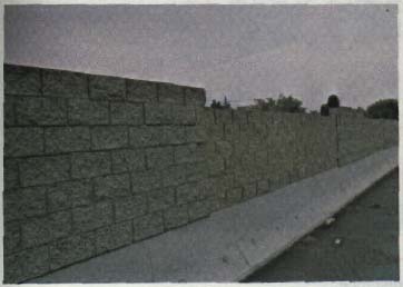 Split faced concrete block used in a noise wall