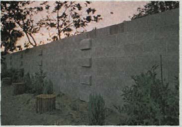 Concrete blocks of varying thickness to create shadows