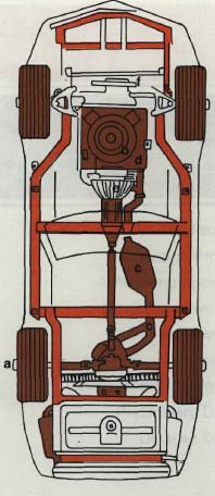 drawing of the underside of a car