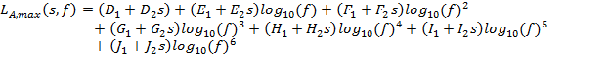 Equation 3: REMEL Model for One-Third Octave Band Spectra (Level Mean)