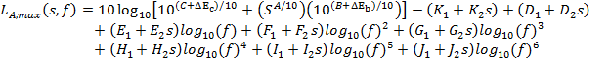 Equation 4: : REMEL Model for One-Third Octave Band Spectra (Energy Mean)