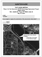 Title: Questionnaire soliciting the Viewpoints of benefited property owners - Description: A sample page from a Questionnaire soliciting the Viewpoints of benefited property owners.