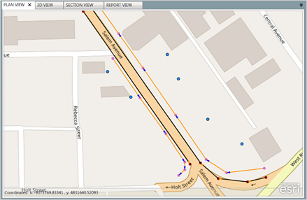 Title: Plan View - Description: Screenshot of TNM 3.0 showing parallel reflection plan view.