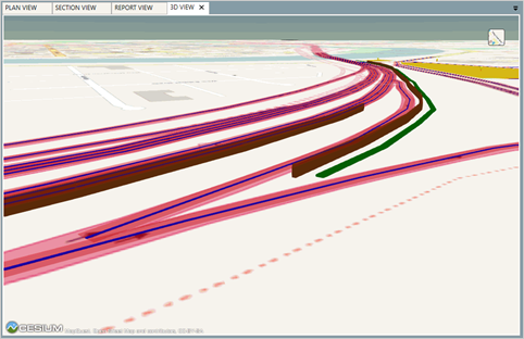 Title: 3D View - Description: Screenshot of TNM 3.0 showing an example barrier in 3D.