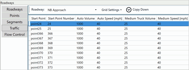 Title: Approach Leg Volume and Speeds (Local Road) - Description: Screenshot of TNM 3.0 showing auto and medium truck volumes and speeds for an approach leg.