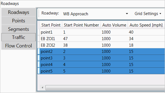 Title: Approach Leg Speeds and Volumes - Description: Screenshot of TNM 3.0 showing the traffic volume and speeds of an approach leg, with fields for volume and speed.