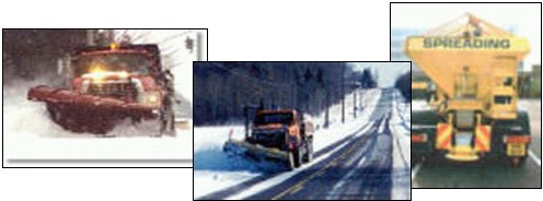 3 images of snow plows