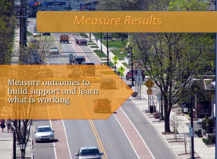 Measure outcomes to build support and learn what is working.