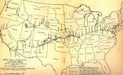 US map showing proposed location of National Old Trails Road.  Click for larger version of map.