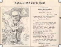 Better Roads and Streets printed a letter by Judge J. M. Lowe citing over $2 million in improvements for the National Old Trails Road in 1914. An accompanying editorial cartoon depicted Judge Lowe at work creating