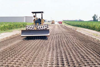 Figure 7-2: Compaction of fly ash stabilized soil.