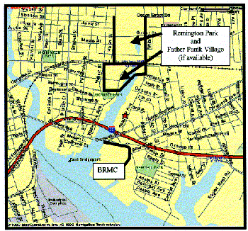 map showing Remington Park and Father Pamik Village