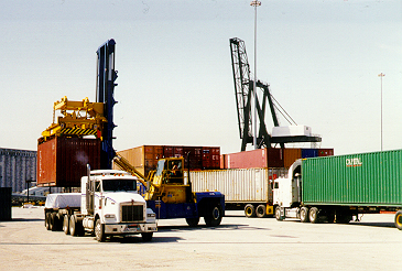 Trucks being loaded