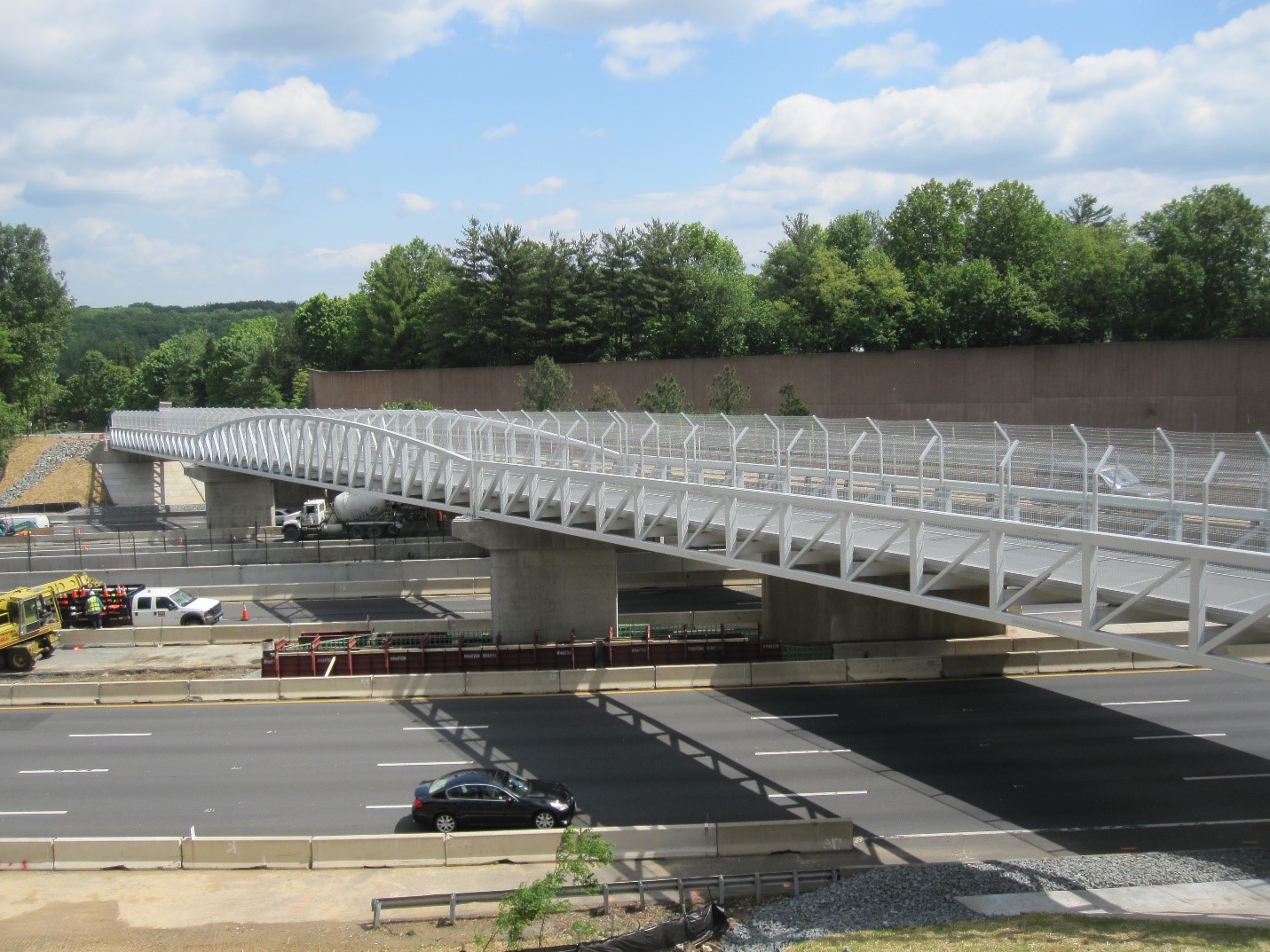 Image 6: This picture depicts FRP deck panels used on a pedestrian bridge.