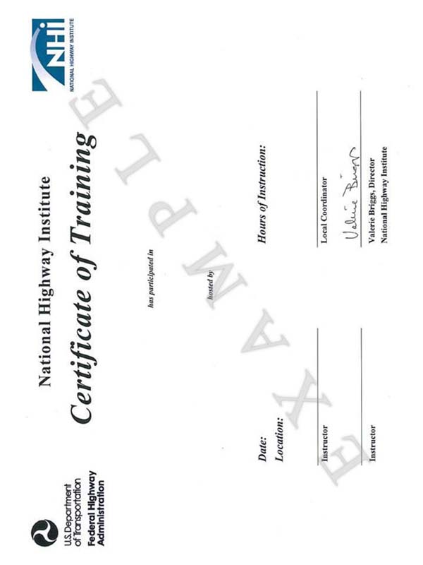 Sample Certificate of Training