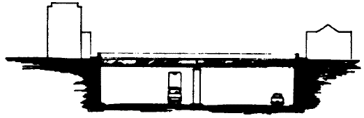 Depressed Roadway (Tunnel-like Condition)(Cross Section)