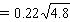 0.22 times square root of 4.8.