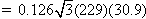  equals 0.126 times square root 3 times 229 times 30.9.